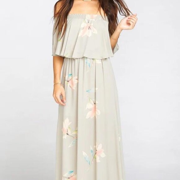 Show me Your MuMu NWT Caitlin Ruffle Maxi Dress M - Picture 1 of 3